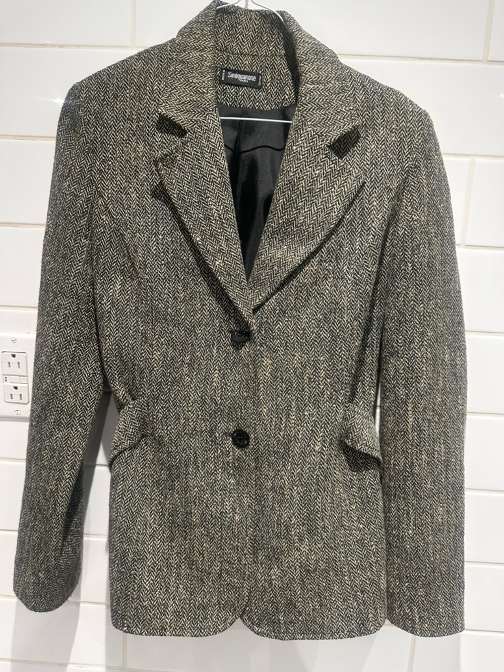 🧥 Sinéquanone Paris | Herringbone Tweed Blazer | FR 38